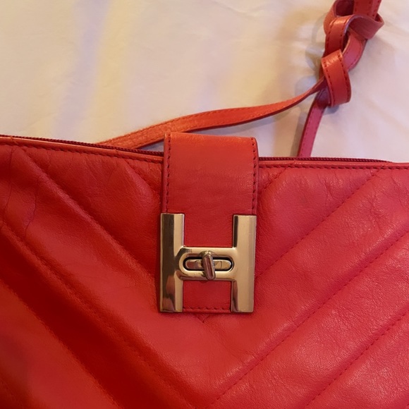Orange « H » symbol genuine leather crossbody bag !(Hermes style) Made in Italy - Picture 4 of 6